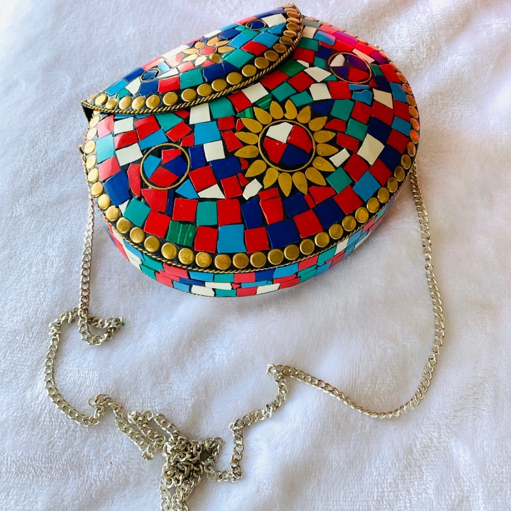 🌟HOSTPICK 🌟 Marrakesh Metallic Tile ClutchwChain
